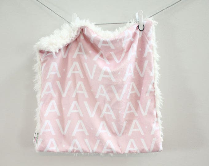 Personalized Baby Blanket faux fur minky lovey name blanket baby gift cloud blanket llama grey newborn gift plush photo prop toddler child