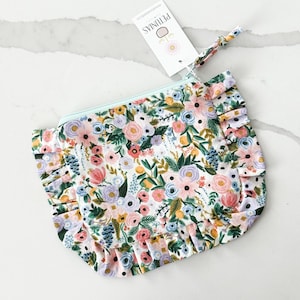 Mini Ruffle Wet Bag: Waterproof Cottagecore Zipper Pouch