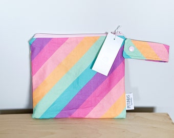 The ICKY Bag petite - wetbag - PETUNIAS by Kelly - bright rainbow stripe