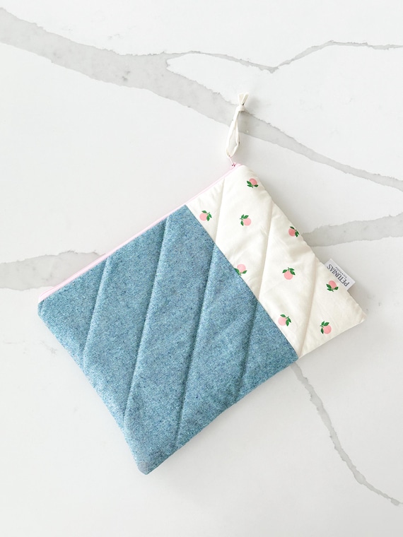 cloth makeup bags for travel with zippers on side Quilted Makeup Bag | Large Puff Cosmetic Pouch | Travel Toiletry Organizer  | Zipper Wet Bag | Gift for Her | Everyday Storage Bag | Teal