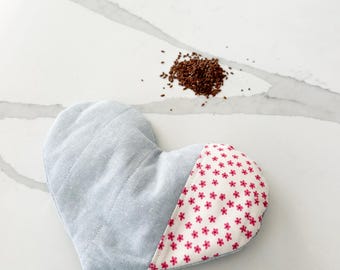 Weighted Heart Eye Mask, Heat Pad, Heat Pack, Flax Rice Blend, Microwavable & Freezable, Hot Cold Therapy, Optional Lavender, Gift for Mom