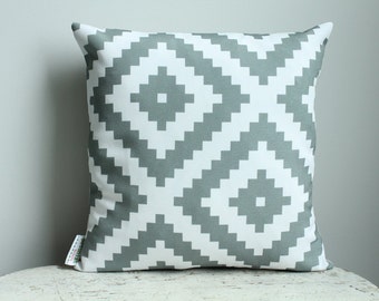 SALE Pillow cover grey aztec 14 inch 14x14 modern hipster accessory home decor nursery baby gift present zipper closure canvas ready to ship