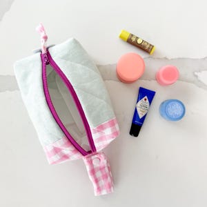 Quilted Boxy Cosmetic Bag | Puff Makeup Bag | Small Toiletry Pouch | Gift for Her | Waterproof Zipper Bag | Everyday Organizer Bag