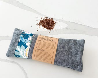 Quilted Linen Heat Pad: Weighted Eye Pillow with Lavender
