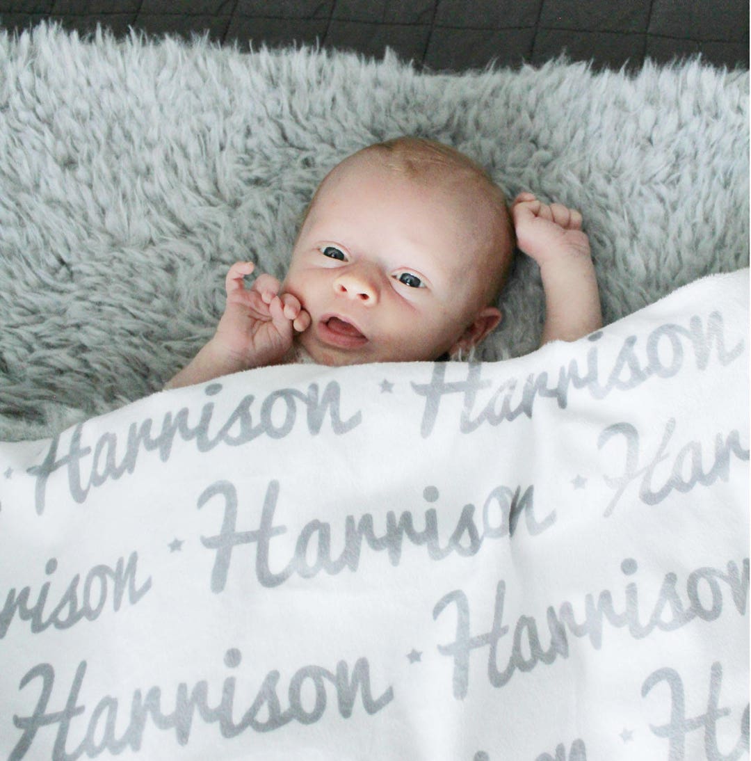 Personalized Baby Blanket Faux Fur Minky Lovey Name Blanket Baby Gift ...