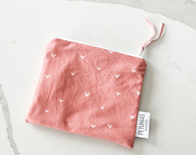 Mini Wet Bag | Small Reusable Pouch | Travel Organizer for Snacks, Makeup, Pet Treats, Diaper Bag, Toiletries, Baby, Gifts & More | Pink