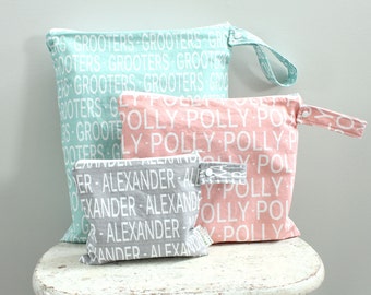 The ICKY Bag - wetbag - PETUNIAS by Kelly - personalized