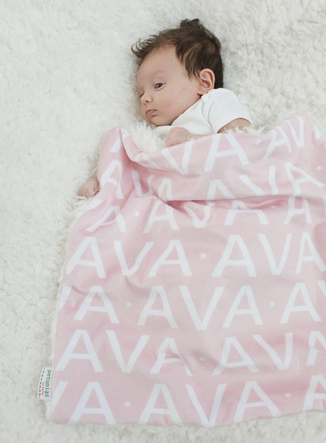 Personalized Baby Blanket Faux Fur Minky Lovey Name Blanket Baby Gift ...
