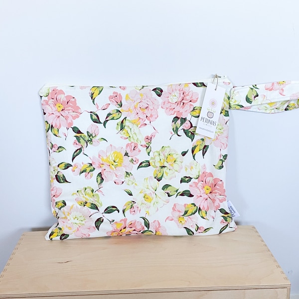 The ICKY Bag - wetbag - PETUNIAS by Kelly - blush vine floral