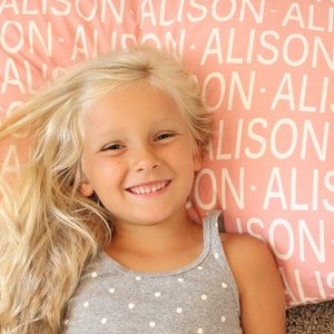 Personalized Pillowcase Pillow case Name Game PETUNIAS soft luxury photography  birthday gift girl boy toddler child kid tween