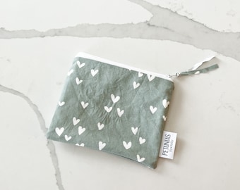 Mini Wet Bag | Small Reusable Pouch | Travel Organizer for Snacks, Makeup, Pet Treats, Diaper Bag, Toiletries, Baby, Gifts & More | Heart