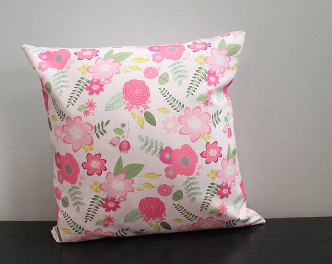 SALE Pillow cover berry flower floral 18 inch 18x18 modern hipster accessory home decor nursery baby gift present zipper canvas