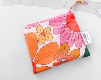 Mini Wet Bag | Small Reusable Pouch | Travel Organizer for Snacks, Makeup, Pet Treats, Diaper Bag, Toiletries, Baby, Gifts & More | Floral