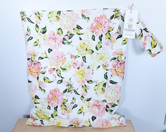 Floral Extra Large Wet Bag: Waterproof Cloth Diaper, Swim & Gym Bag