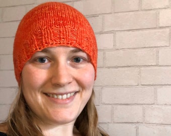 Salmon Beanie Hat Silk and Wool