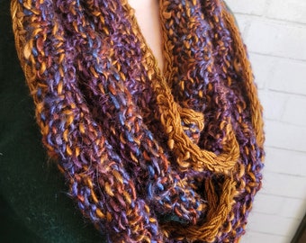 Blue Purple Gold Moebius Scarf