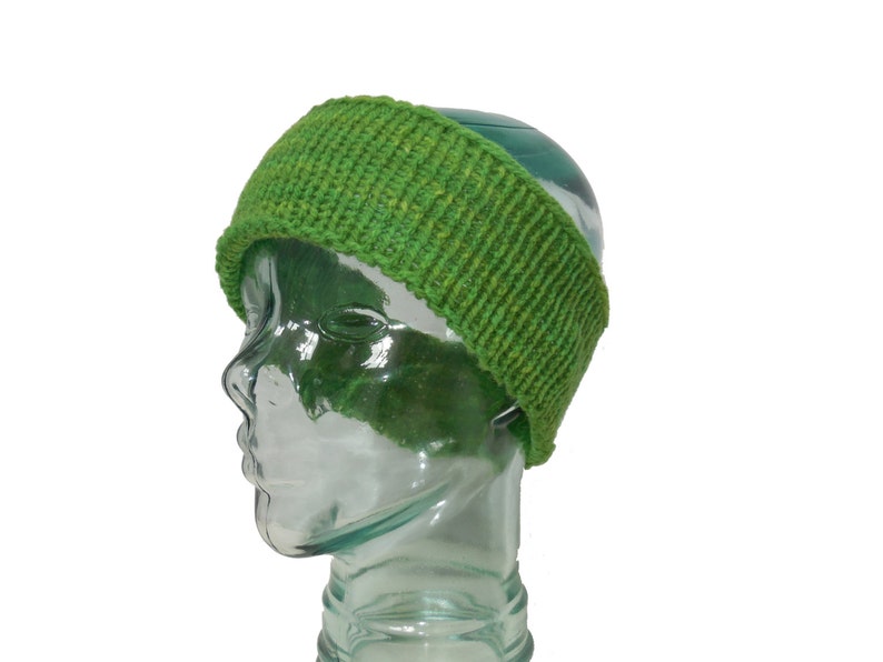 Child's Thick Wool Headband - Grass Green 