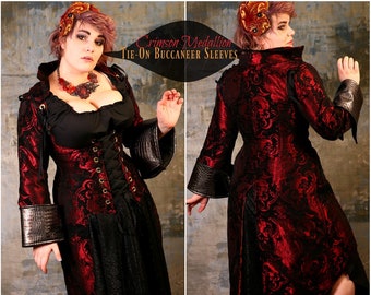 Size XL Crimson Medallion Tie-On Buccaneer SLEEVES