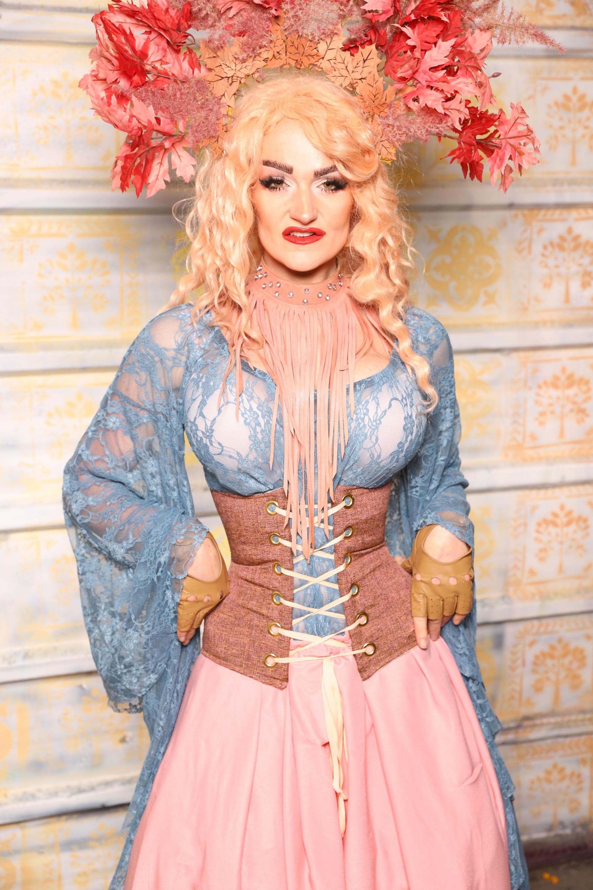 Petite Wench Corset in Rustic Pink Upholstery – Short Torso Steel Boned Underbust