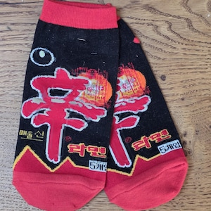 Shin Ramen, Korean Extra Spicy Noodle Ankle Socks!