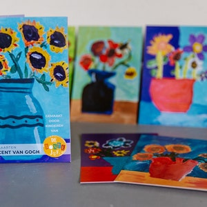 Kunstkaarten gemaakt door kinderen à la Van Gogh afbeelding 2