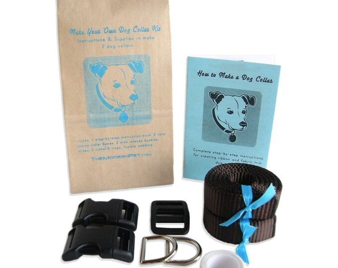 Make Your Own Dog Collar Kit makes 2 Collars Etsy