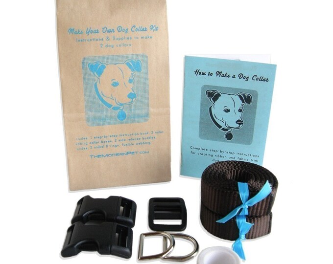 Make Your Own Dog Collar Kit makes 2 Collars Etsy