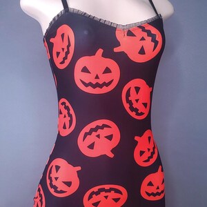 Pumpkin Sweetheart Ruffle Dress Halloween Horror Bodycon Costume Party Goth