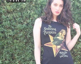 Upcycled Smashing Pumpkins T Shirt Grunge Dress 90s