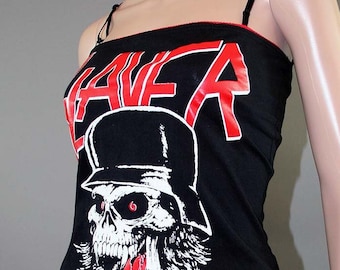 Upcycled Shirt Slayer Heavy Metal Tunic Tank Top