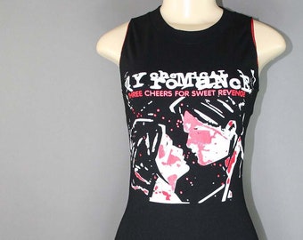 Upcycled Shirt My Chemical Romance Dress Three Cheers For Sweet Revenge MCR Emo Scene Goth Band Merch Rock