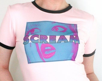 Scream Horror Movie Ringer Shirt Halloween Top Blouse