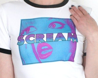 Scream Horror Movie Ringer Tshirt Top Halloween 90s Blouse