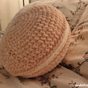 French Macaron Crochet Plush Pillow | Decorative Crochet
