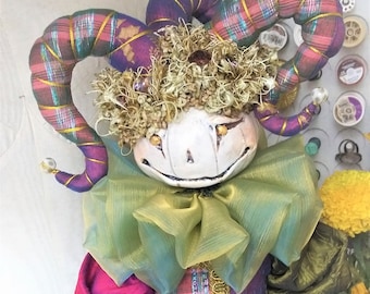 Halloween Pumpkin Head Jester Art Doll Online Class (PDF & Video)