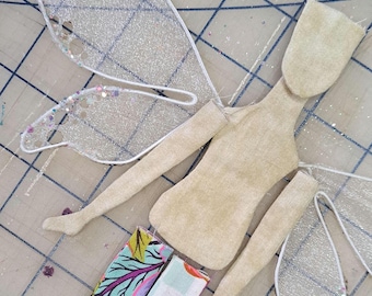 Diy Flower Faeries Handmade Doll Making Kit for cloth doll - Floral - make your own - by Paula McGee