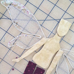 Diy Flower Faeries Handmade Doll Making Kit for cloth doll - Purple 2 - make your own - by Paula McGee