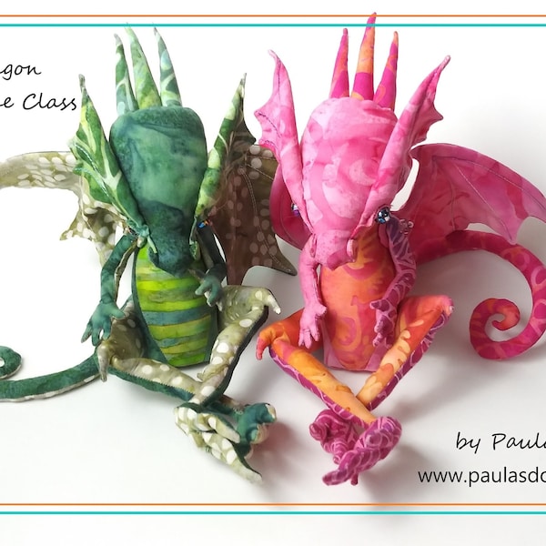 Online Class Bali Baby Dragon Cloth Art Doll Sewing Tutorial Workshop by Paula Casey McGee