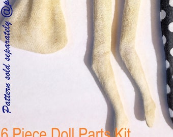 Cloth Dollmaking Kit - 9-inch Flower Fairy - Doll Parts Sewn and Turned right side out for you - You stuff and decorate