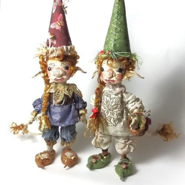 Sewing Pattern Little Gnomish Women Gnome Doll Making Tutorial Digital Download PDF DIY Cloth Dolls the faerie dollmother