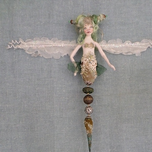 Dragonfly Faery - DIY Cloth Art Doll Making - Sewing Pattern -Beaded Fairy Ornament Printable PDF Download Paula Casey McGee