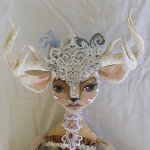 Deer Miss Millicent - Cloth Art Doll - Deer Girl - DIY Sewing Pattern - PDF Download and Print - faerie dollmother Paula Casey McGee