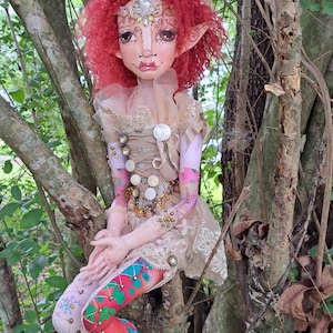 OOAK Madelynn Skye Starshine - Unicorn Faery Cloth Art Doll by Paula Casey McGee