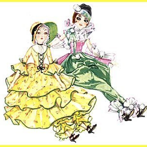 VPC No 1 Vintage Boudoir Cloth Doll & Clothes DIY Pattern PDF Download Vintage 1932 Sewing Pattern Flapper Dolls