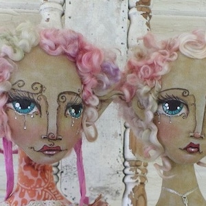 Art Doll Faces Tutorial: Drawing Artful Fabric Heads Online Class (PDF Pattern)