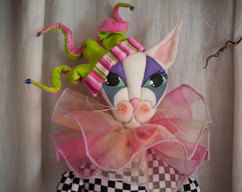 Mirabelle Cat Cloth Art Doll diy handmade Printable PDF Sewing Pattern Tutorial Download Jester Paula Casey McGee