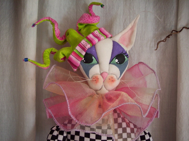 Mirabelle Cat Cloth Art Doll diy handmade Printable PDF Sewing Pattern Tutorial Download Jester Paula Casey McGee image 1