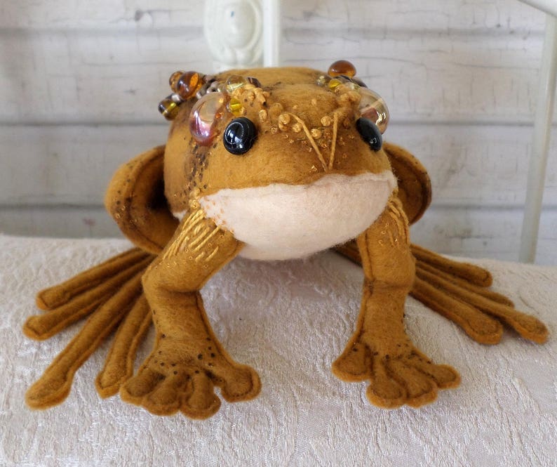 Frog Felt Craft Cloth Doll Making DIY Sewing Pattern Toad PDF Download Paula Casey McGee the faerie dollmother image 1