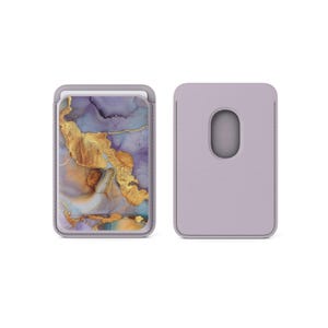 Tarjetero magnético Magsafe con diseño de ópalo y dorado, compatible con iPhone 16, iPhone 14, iPhone 13 Pro y 12.