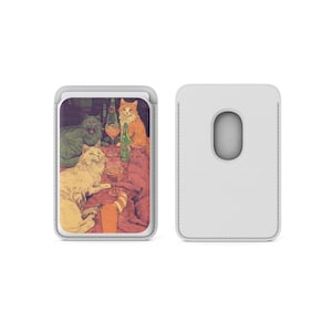 Portafoglio magnetico Magsafe Cats con cocktail divertenti, adatto per iPhone 16, iPhone 14, iPhone 13 Pro, 12 Mag Safe